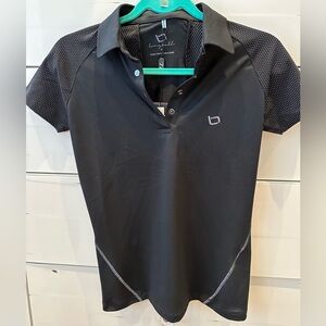 LONGBALL Ladies Women’s Size Extra Small Black Short Sleeve Collared Gol…